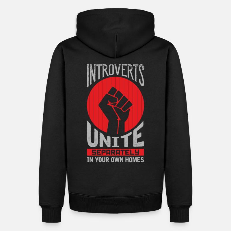 Introverts Unite Introvertierte Menschen introvert - Männer Premium Bio Hoodie - Schwarz