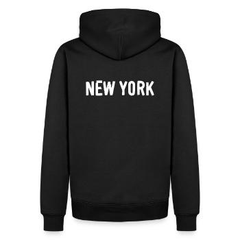 New York - Sweat à capuche Premium bio Homme - noir - Dos - Nico (187cm)