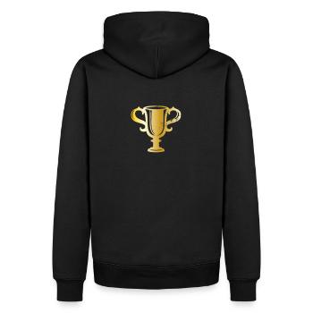 Pokal in Gold - Männer Premium Bio Hoodie - Schwarz - Hinten - Nico (187cm)
