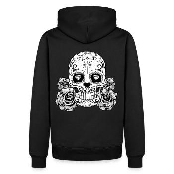 Crâne diamant - Sweat à capuche Premium bio Homme - noir - Dos - Nico (187cm)