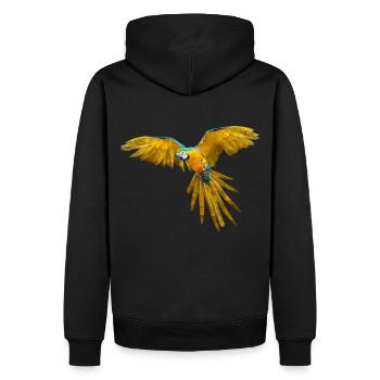 Papagai Polygon Bestseller Artwork Kunstwerk Vogel - Männer Premium Bio Hoodie - Schwarz - Hinten - Nico (187cm)