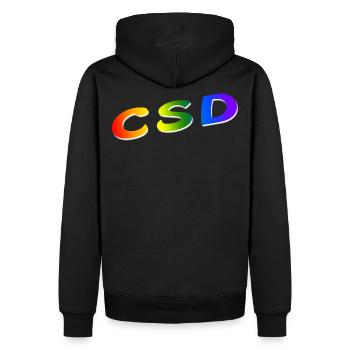 CSD - Männer Premium Bio Hoodie - Schwarz - Hinten - Nico (187cm)