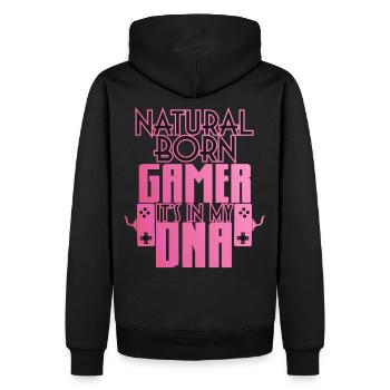 Chemise de jeu Gamer Natural Born - Sweat à capuche Premium bio Homme - noir - Dos - Nico (187cm)