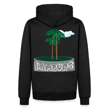 palmenausplastik - Männer Premium Bio Hoodie - Schwarz - Hinten - Nico (187cm)