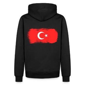 Türkei Flagge Türkische Fahne Geschenk Türkiye - Männer Premium Bio Hoodie - Schwarz - Hinten - Nico (187cm)