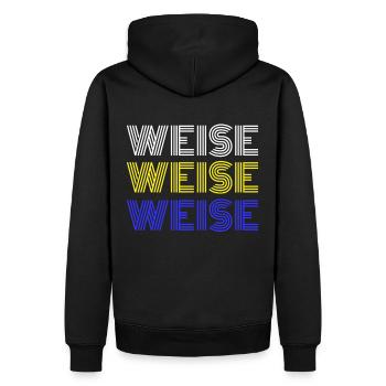 Klugscheisser Klugscheißer Klugscheiser - Männer Premium Bio Hoodie - Schwarz - Hinten - Nico (187cm)