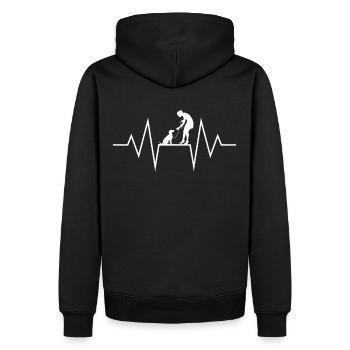 Hundetrainer Herzschlag Hundetrainerin Heartbeat - Männer Premium Bio Hoodie - Schwarz - Hinten - Nico (187cm)