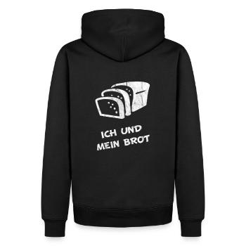 Ich und mein Brot | Lustig Bäcker Spruch - Männer Premium Bio Hoodie - Schwarz - Hinten - Nico (187cm)