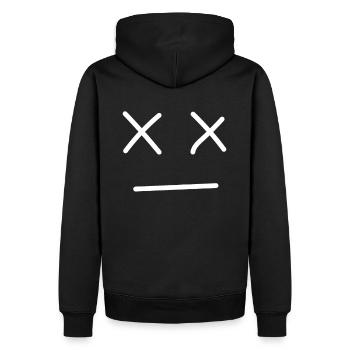 Dead Smile Dead Smile Dead Smile Emoticon Icon - Men’s Premium Organic Hoodie - black - Back - Nico (187cm)