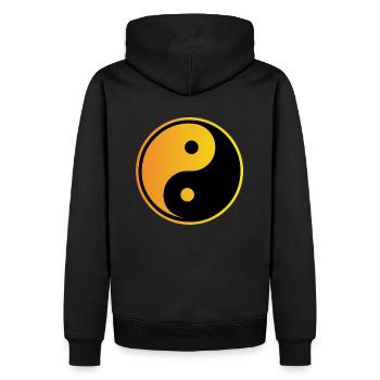 yin - yang - Men’s Premium Organic Hoodie - black - Back - Nico (187cm)