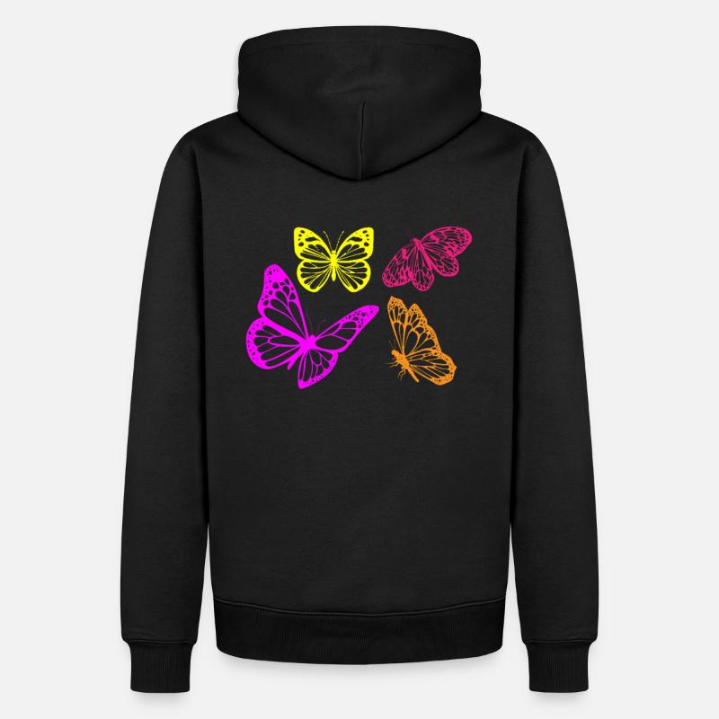 Papillons papillons - Sweat à capuche Premium bio Homme - noir