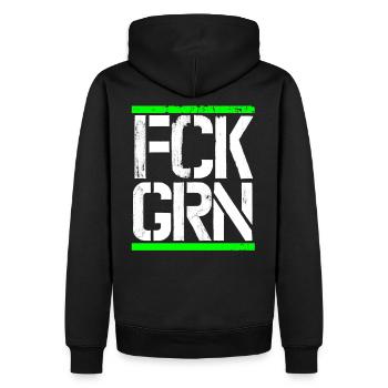 FCK GRN contre le Green Diesel: la loi interdit la conduite en vert - Sweat à capuche Premium bio Homme - noir - Dos - Nico (187cm)