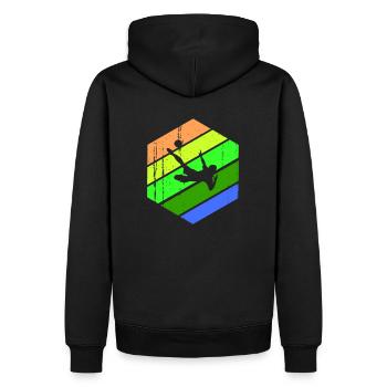 Footballer Drop Back Football Player Retro - Men’s Premium Organic Hoodie - black - Back - Nico (187cm)