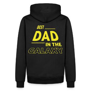 Best dad - Men’s Premium Organic Hoodie - black - Back - Nico (187cm)