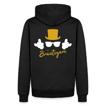 Bräutigam JGA Junggesellenabschied - Männer Premium Bio Hoodie - Schwarz - Hinten - Nico (187cm)
