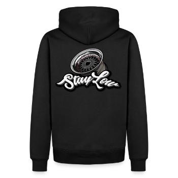 Schwach bleiben - Männer Premium Bio Hoodie - Schwarz - Hinten - Nico (187cm)