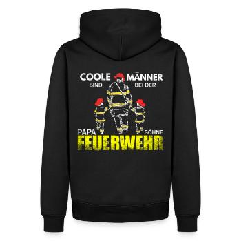 Sapeurs-pompiers vintage rétro - Sweat à capuche Premium bio Homme - noir - Dos - Nico (187cm)