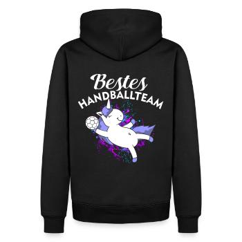 Frauenhandballteam Frauenhandballmannschaft - Männer Premium Bio Hoodie - Schwarz - Hinten - Nico (187cm)