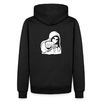 Gangster Gang Bösewicht Straßenbande Streetgang - Männer Premium Bio Hoodie - Schwarz - Hinten - Nico (187cm)