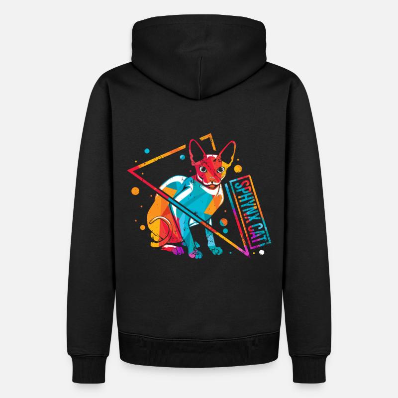 Sphynx Sphinx Katze Retro - Männer Premium Bio Hoodie - Schwarz