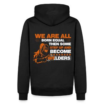 Cooler Beruf Schweißen Schweißer Design Spruch - Männer Premium Bio Hoodie - Schwarz - Hinten - Nico (187cm)