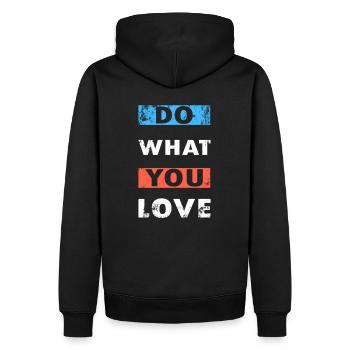 Do What You Love Motivation Spruch Motivierend - Männer Premium Bio Hoodie - Schwarz - Hinten - Nico (187cm)