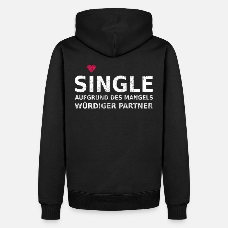 Single - Männer Premium Bio Hoodie - Schwarz