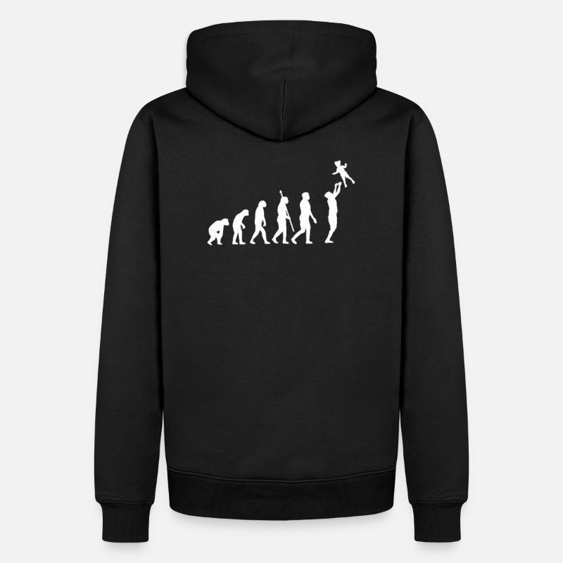 Papa Evolution Dad Vater Entwicklung Paps - Männer Premium Bio Hoodie - Schwarz