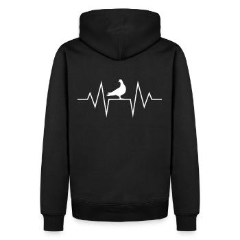 Colombe - Sweat à capuche Premium bio Homme - noir - Dos - Nico (187cm)