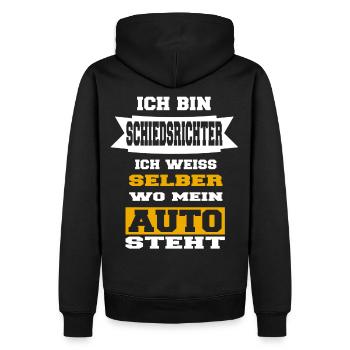 Schiedsrichter Auto Schiri Fußball Spruch lustig - Männer Premium Bio Hoodie - Schwarz - Hinten - Nico (187cm)