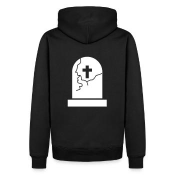 Grabstein Friedhof Grab - Männer Premium Bio Hoodie - Schwarz - Hinten - Nico (187cm)