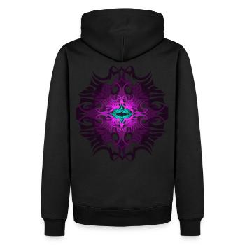 Psychedelic Mandala Pattern Tribal Pink Goa - Men’s Premium Organic Hoodie - black - Back - Nico (187cm)