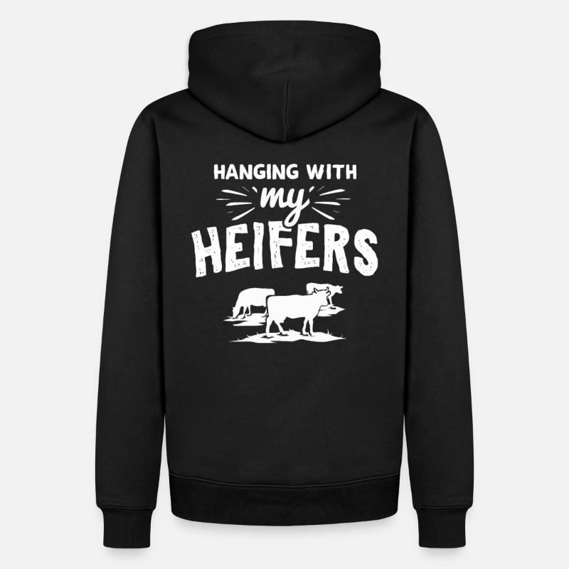 Cadeau de vaches fermières - Sweat à capuche Premium bio Homme - noir