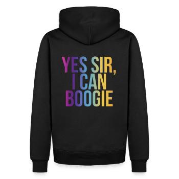 Yes Sir, I Can Boogie - Männer Premium Bio Hoodie - Schwarz - Hinten - Nico (187cm)