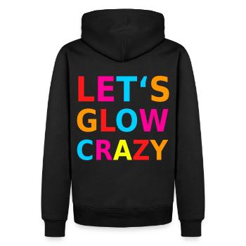 Allumons Crazy Retro Neon Party Blacklight - Sweat à capuche Premium bio Homme - noir - Dos - Nico (187cm)