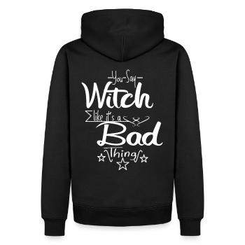 Costume d'Halloween de sorcière sorcière - Sweat à capuche Premium bio Homme - noir - Dos - Nico (187cm)