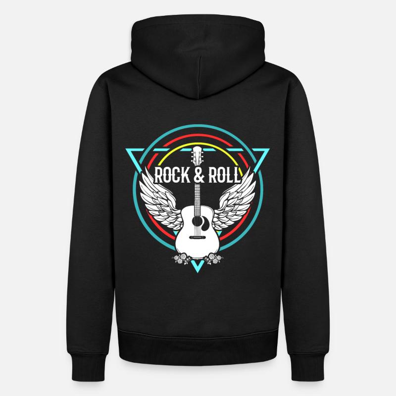 Rock n Roll Rock Roll Rock n Roll guitariste - Sweat à capuche Premium bio Homme - noir