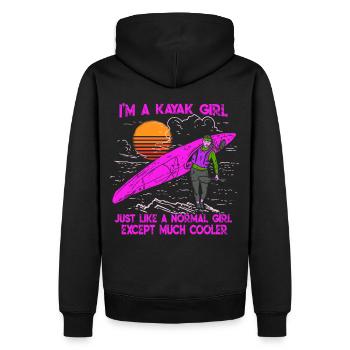 Je suis une chemise de cadeau de kayak de fille de kayak - Sweat à capuche Premium bio Homme - noir - Dos - Nico (187cm)