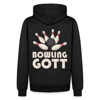 Bowling Gott I Bowlingkugel I Bowling T-Shirt - Männer Premium Bio Hoodie - Schwarz - Hinten - Nico (187cm)