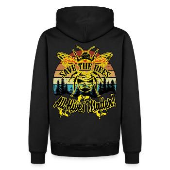 Biene Rettet die Bienen Imker Bienenstock - Männer Premium Bio Hoodie - Schwarz - Hinten - Nico (187cm)