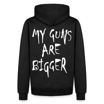MY GUNS are grosse arme 2reborn wh - Sweat à capuche Premium bio Homme - noir - Dos - Nico (187cm)