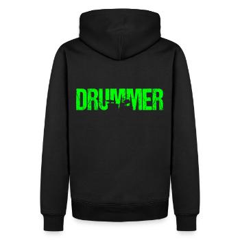 Drummer Schlagzeuger Schlagzeugerin Drummerin - Männer Premium Bio Hoodie - Schwarz - Hinten - Nico (187cm)
