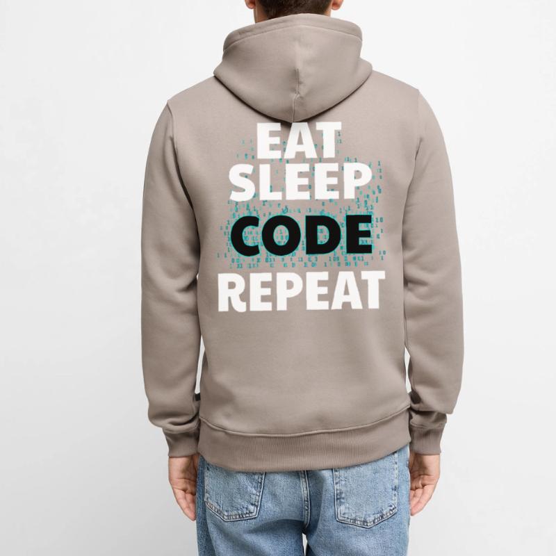 Eat Sleep Code Informatik Programmieren Nerd Java Männer Premium Bio Hoodie