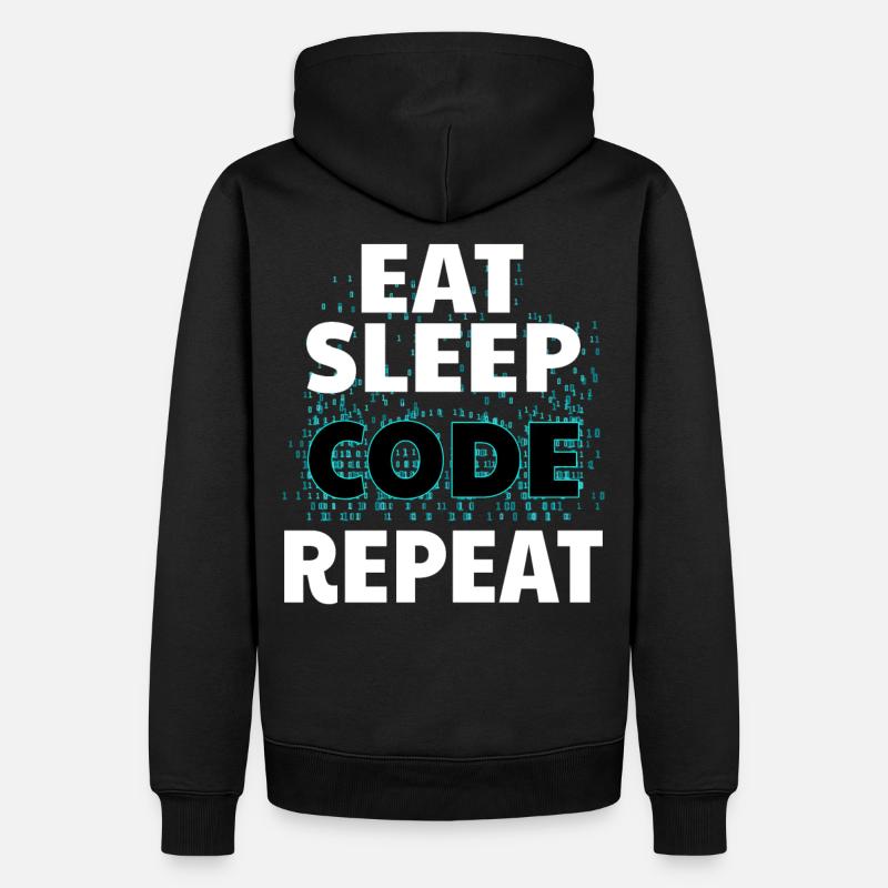 Eat Sleep Code Informatik Programmieren Nerd Java - Männer Premium Bio Hoodie - Schwarz