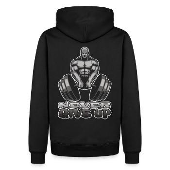 Bodybuilder Fitness Body Gym Muskelmann Geschenk - Männer Premium Bio Hoodie - Schwarz - Hinten - Nico (187cm)