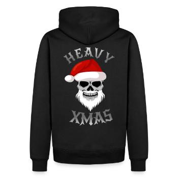 Heavy Metal Xmas Santa Claus Skull - Men’s Premium Organic Hoodie - black - Back - Nico (187cm)