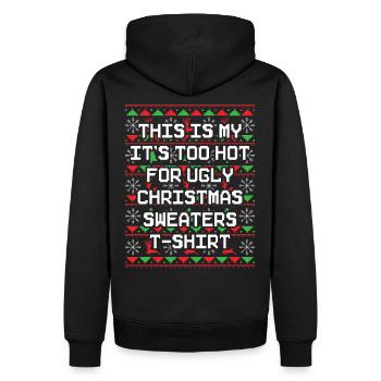 Ugly Christmas T-Shirt Christmas Holiday Gift - Men’s Premium Organic Hoodie - black - Back - Nico (187cm)
