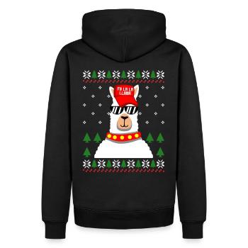 Cadeau de Noël moche de Noël lama cool - Sweat à capuche Premium bio Homme - noir - Dos - Nico (187cm)