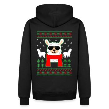 Lama Christmas Ugly Christmas Glasses Gift - Sweat à capuche Premium bio Homme - noir - Dos - Nico (187cm)
