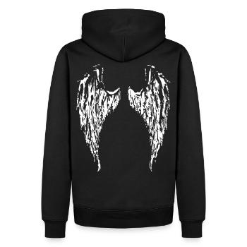 Engel Angel Fluegel Wings Angelwings 2reborn - Männer Premium Bio Hoodie - Schwarz - Hinten - Nico (187cm)
